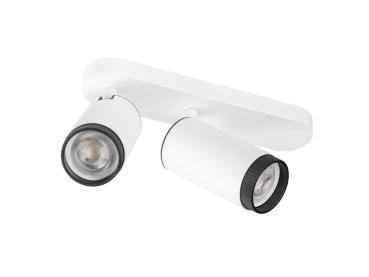 GRIP! L, SPOT CL, double, QPAR51, Deckenaufbauleuchte, zylindrisch, 2 x max. 6 Watt, weiß /schwarz