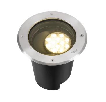 DASAR® L, Bodeneinbauleuchte, asymmetrisch, 3000K, 70°/40°, IP65/IP67, rund, edelstahl / schwarz