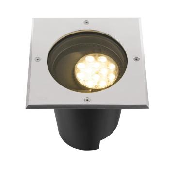 DASAR® L, Bodeneinbauleuchte, asymmetrisch, 3000K, 70°/40°, IP65/IP67, quadratisch, edelstahl / schwarz