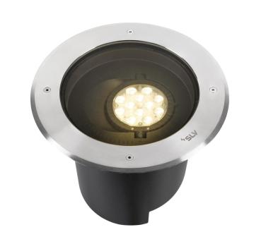 DASAR® XL, Bodeneinbauleuchte, asymmetrisch, 3000K, 70°/40°, IP65/IP67, rund, edelstahl / schwarz