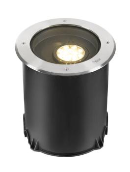 DASAR® XL, Bodeneinbauleuchte, asymmetrisch, 3000K, 70°/40°, IP65/IP67, rund, edelstahl / schwarz