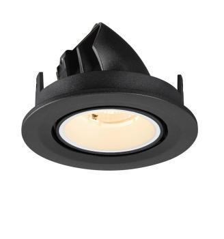 Preview: NUMINOS® GIMBLE S, Deckeneinbauleuchte, 2700 K, 40°, IP20, rund, schwarz / weiß