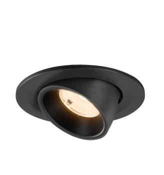 NUMINOS® GIMBLE S, Deckeneinbauleuchte, 2700 K, 55°, IP20, rund, schwarz