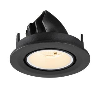 Preview: NUMINOS® GIMBLE S, Deckeneinbauleuchte, 2700 K, 55°, IP20, rund, schwarz / weiß