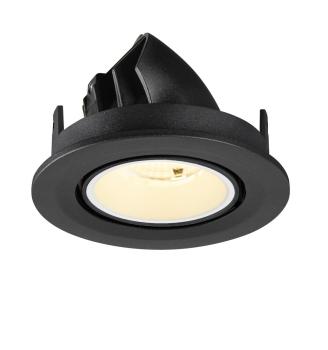 Preview: NUMINOS® GIMBLE S, Deckeneinbauleuchte, 3000 K, 55°, IP20, rund, schwarz / weiß