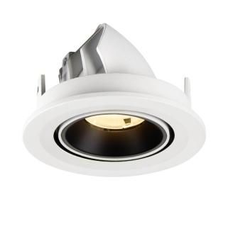 Preview: NUMINOS® GIMBLE S, Deckeneinbauleuchte weiß/schwarz 3000 K 20°