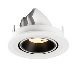 Preview: NUMINOS® GIMBLE S, Deckeneinbauleuchte weiß/schwarz 3000 K 55°