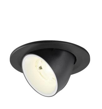 NUMINOS® GIMBLE S, Deckeneinbauleuchte, 4000 K, 20°, IP20, rund, schwarz / weiß