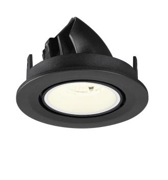 Preview: NUMINOS® GIMBLE S, Deckeneinbauleuchte, 4000 K, 55°, IP20, rund, schwarz / weiß