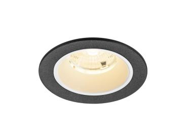 NUMINOS® S, Deckeneinbauleuchte, 3000 K, 55°, IP20, rund, schwarz / weiß