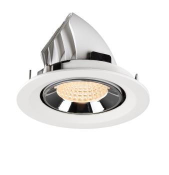 Preview: NUMINOS® GIMBLE M, Deckeneinbauleuchte weiß/chrom 2700 K 55°