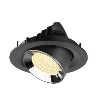 Preview: NUMINOS® GIMBLE M, Deckeneinbauleuchte schwarz/chrom 3000 K 55°