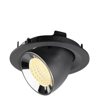 Preview: NUMINOS® GIMBLE M, Deckeneinbauleuchte schwarz/chrom 3000 K 55°