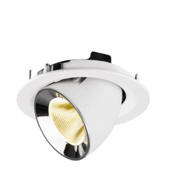 Preview: NUMINOS® GIMBLE M, Deckeneinbauleuchte weiß/chrom 3000 K 20°