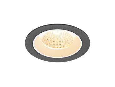 NUMINOS® M, Deckeneinbauleuchte, 2700 K, 55°, IP20, rund, schwarz / weiß