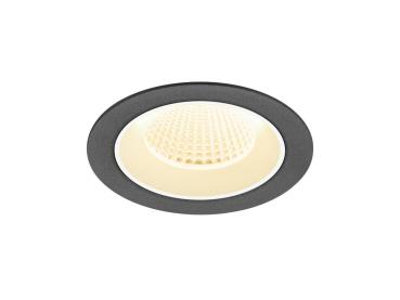 NUMINOS® M, Deckeneinbauleuchte, 3000 K, 40°, IP20, rund, schwarz / weiß