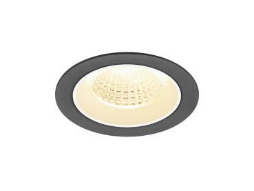 NUMINOS® M, Deckeneinbauleuchte, 3000 K, 55°, IP20, rund, schwarz / weiß