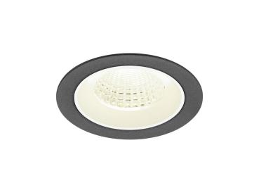 NUMINOS® M, Deckeneinbauleuchte, 4000 K, 55°, IP20, rund, schwarz / weiß