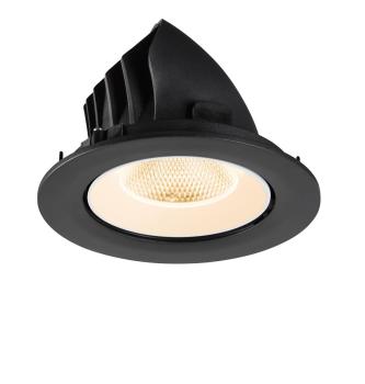 Preview: NUMINOS® GIMBLE L, Deckeneinbauleuchte, 2700 K, 20°, IP20, rund, schwarz / weiß