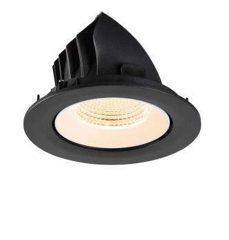 Preview: NUMINOS® GIMBLE L, Deckeneinbauleuchte, 2700 K, 55°, IP20, rund, schwarz / weiß