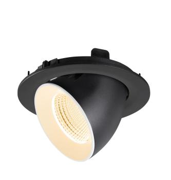 Preview: NUMINOS® GIMBLE L, Deckeneinbauleuchte, 2700 K, 55°, IP20, rund, schwarz / weiß