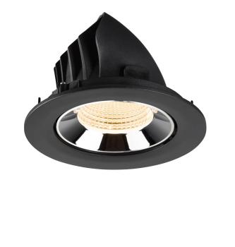 Preview: NUMINOS® GIMBLE L, Deckeneinbauleuchte schwarz/chrom 2700 K 55°