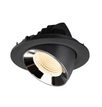 Preview: NUMINOS® GIMBLE L, Deckeneinbauleuchte schwarz/chrom 2700 K 55°