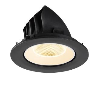 Preview: NUMINOS® GIMBLE L, Deckeneinbauleuchte, 3000 K, 20°, IP20, rund, schwarz / weiß