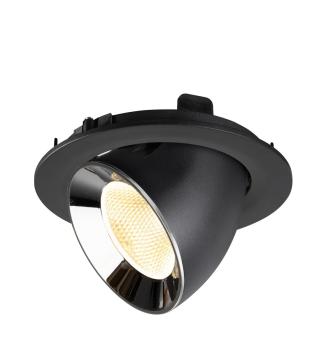 Preview: NUMINOS® GIMBLE L, Deckeneinbauleuchte schwarz/chrom 3000 K 20°