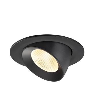 NUMINOS® GIMBLE L, Deckeneinbauleuchte, 3000 K, 40°, IP20, rund, schwarz