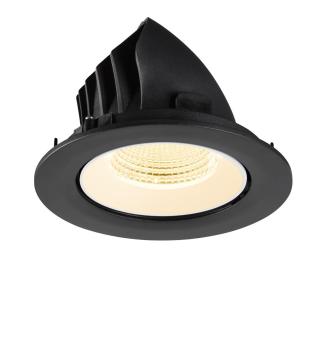 Preview: NUMINOS® GIMBLE L, Deckeneinbauleuchte, 3000 K, 55°, IP20, rund, schwarz / weiß