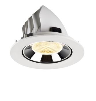 Preview: NUMINOS® GIMBLE L, Deckeneinbauleuchte weiß/chrom 3000 K 20°