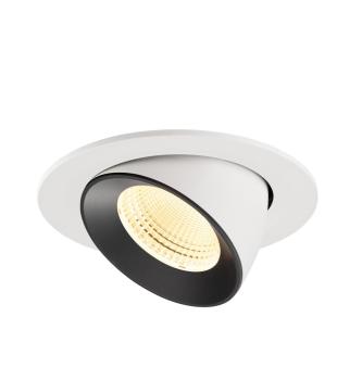 NUMINOS® GIMBLE L, Deckeneinbauleuchte weiß/schwarz 3000 K 55°