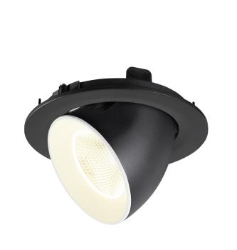 Preview: NUMINOS® GIMBLE L, Deckeneinbauleuchte, 4000 K, 20°, IP20, rund, schwarz / weiß