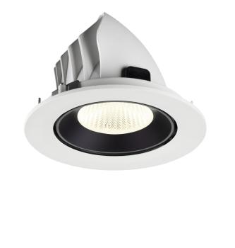 Preview: NUMINOS® GIMBLE L, Deckeneinbauleuchte weiß/schwarz 4000 K 40°