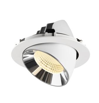 Preview: NUMINOS® GIMBLE XL, Deckeneinbauleuchte weiß/chrom 3000 K 55°