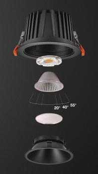 Preview: NUMINOS® XL, Deckeneinbauleuchte, 3000 K, 40°, IP20, rund, schwarz