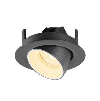 Preview: NUMINOS® GIMBLE XS, Deckeneinbauleuchte, 3000 K, 20°, IP20, rund, schwarz / weiß