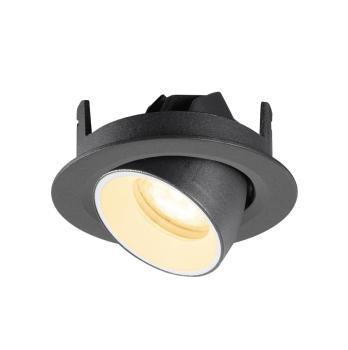 Preview: NUMINOS® GIMBLE XS, Deckeneinbauleuchte, 3000 K, 55°, IP20, rund, schwarz / weiß