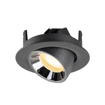 Preview: NUMINOS® GIMBLE XS, Deckeneinbauleuchte schwarz/chrom 3000 K 55°