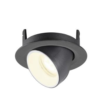 Preview: NUMINOS® GIMBLE XS, Deckeneinbauleuchte, 4000 K, 55°, IP20, rund, schwarz / weiß