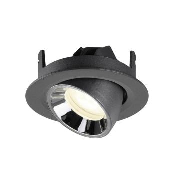 Preview: NUMINOS® GIMBLE XS, Deckeneinbauleuchte schwarz/chrom 4000 K 55°