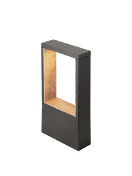 FLATT II 36, Stehleuchte, PHASE, 2700 K, IP65, quadratisch, anthrazit / braun