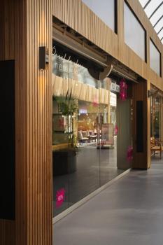 FLATT II, Wandaufbauleuchte, SENSOR, 2700 K, max. 10 W, anthrazit / braun