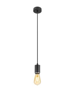LALU®, Pendelleuchte, E27 Base, Mix&Match, Pendellänge 200 cm, 1 x max. 10 W, schwarz