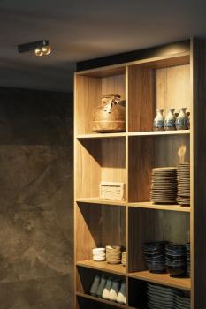 Preview: DYSKO, Wand- und Deckenaufbauleuchte, double, PHASE, 2700K, 13 W, 36°, schwarz / gold