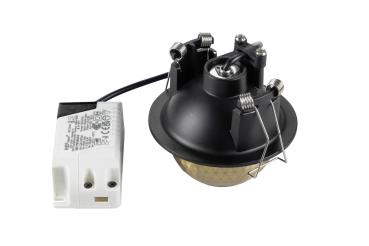 DYSKO, Deckeneinbauleuchte, rund, PHASE, 2700K, 6.4 W, 36°, schwarz / gold