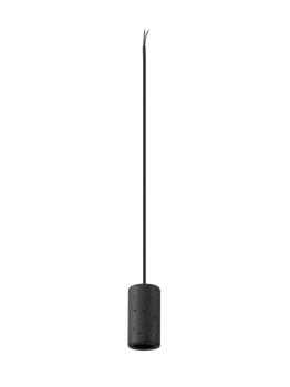 FITU PD, E27, stone, Pendelleuchte, Pendellänge 500 cm, offenes Kabelende, 1 x max. 15 W, schwarz