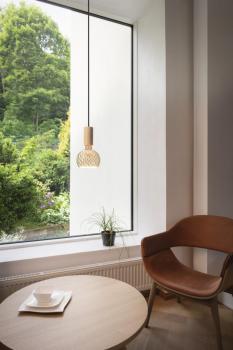 FITU PD, E27, stone, Pendelleuchte, Pendellänge 500 cm, offenes Kabelende, 1 x max. 15 W, beige