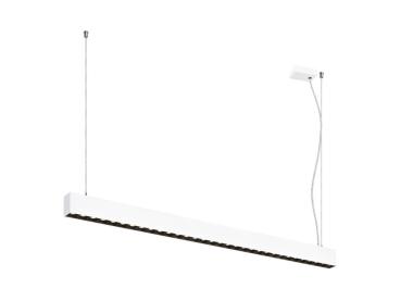 GLENOS® PRO, Pendelleuchte, 1,2m, DALI, UGR16, Pendellänge 210 cm, 3000K, 75°, weiß / schwarz